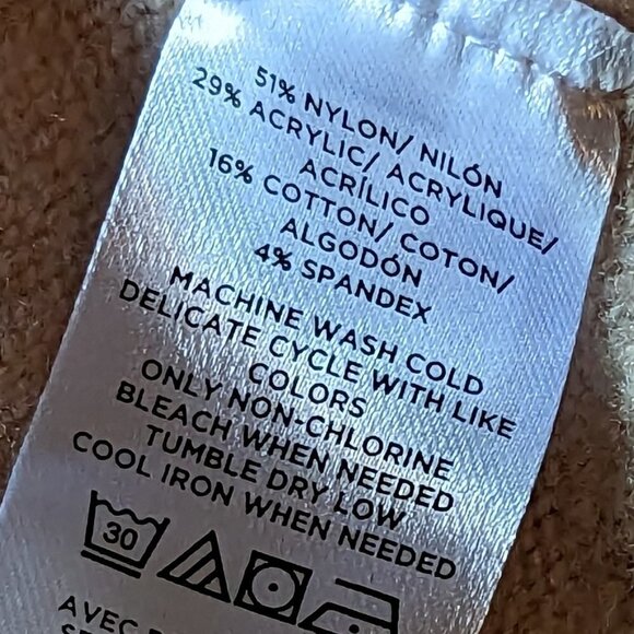 Ann Taylor Factory Petite XS Tan Sweater With Built-in Tie Belt EUC - Picture 7 of 10